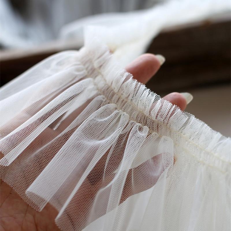 Multi-color Wild Net Yarn Encryption Pleated Lace Fabric DIY Lolita Dress Skirt Fluffy Hem Toy Doll Clothing Sewing Accessories