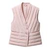 Light down vest women's autumn and winter fashion short V-neck white duck down liner vest vest vest shoulder warm jacket