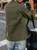 Women's Military Utility Anorak Jacket Zip Up Snap Button Parka Coat with Pockets