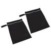 2pcs Black Wet Bag TPU Fabric Zipper Design Water Proof Storage Bag for Outdoor Wet Clothing