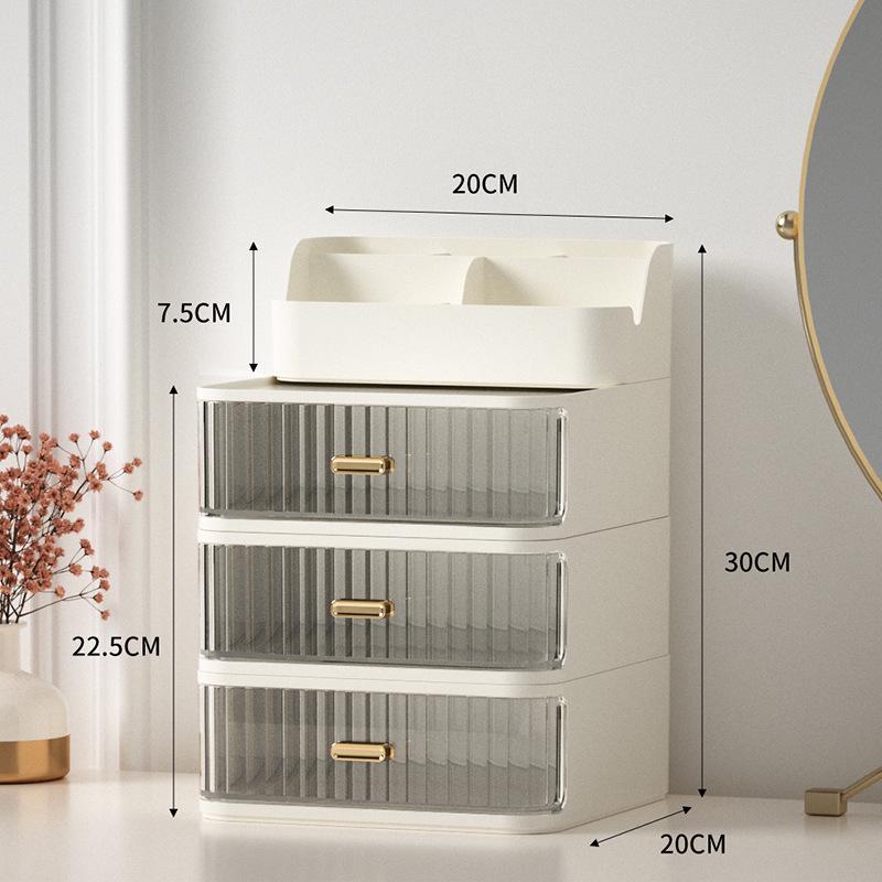 High-Capacity Cosmetic Storage Box: Dustproof Makeup and Skincare Organizer for Dormitory Dressing Table