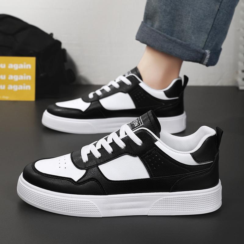Leder Herren Skateboardschuhe Leichte Laufschuhe Plattform Weiß Outdoor Casual Sneakers Atmungsaktive Tennis Sportschuhe