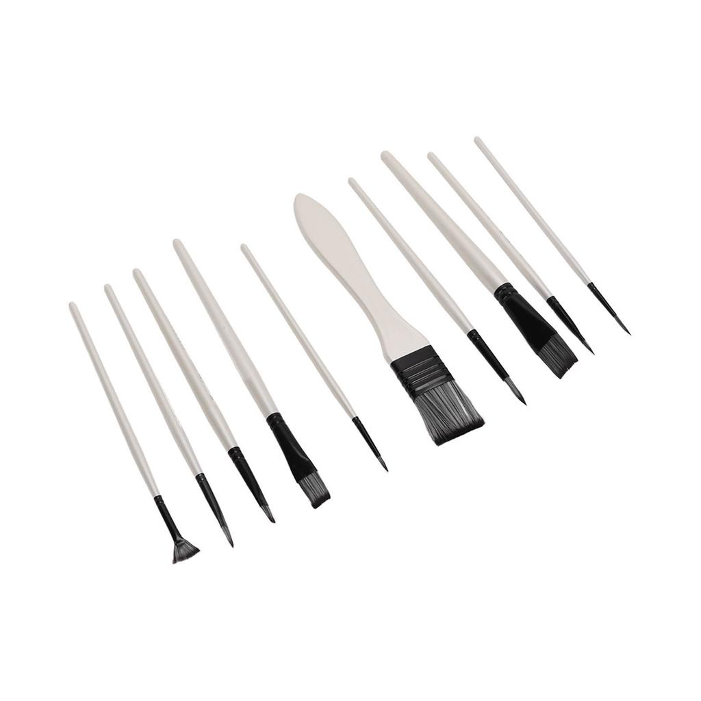 10 STÜCKE Pinselset Mehrere Größen Nylonwolle Solider Holzgriff Aquarellpinsel