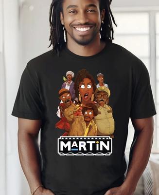 Martin TV Show Cartoon Logo T-shirt Black Cotton All Sizes S-5Xl Unisex T-Shirt