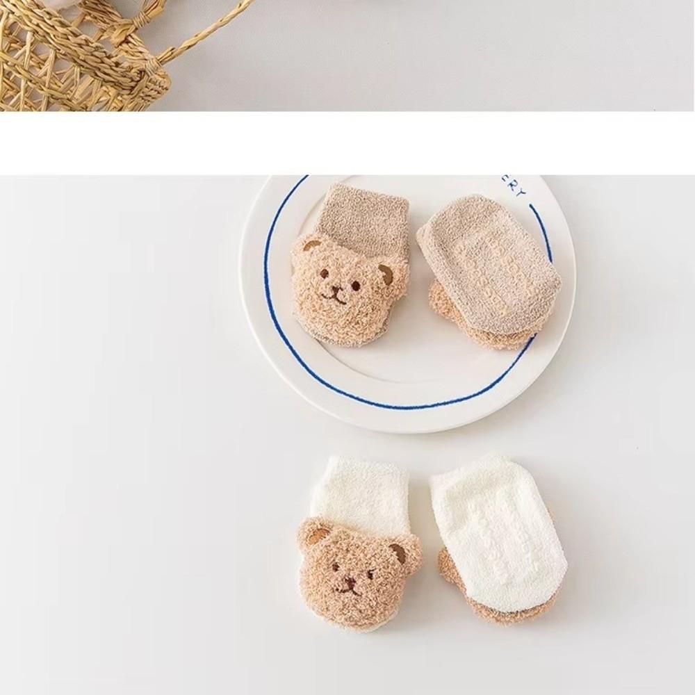 2PCS/Set Cartoon Baby Hat Socks Winter Knitted Newborn Short Socks New Pullover Hats Boy Girl