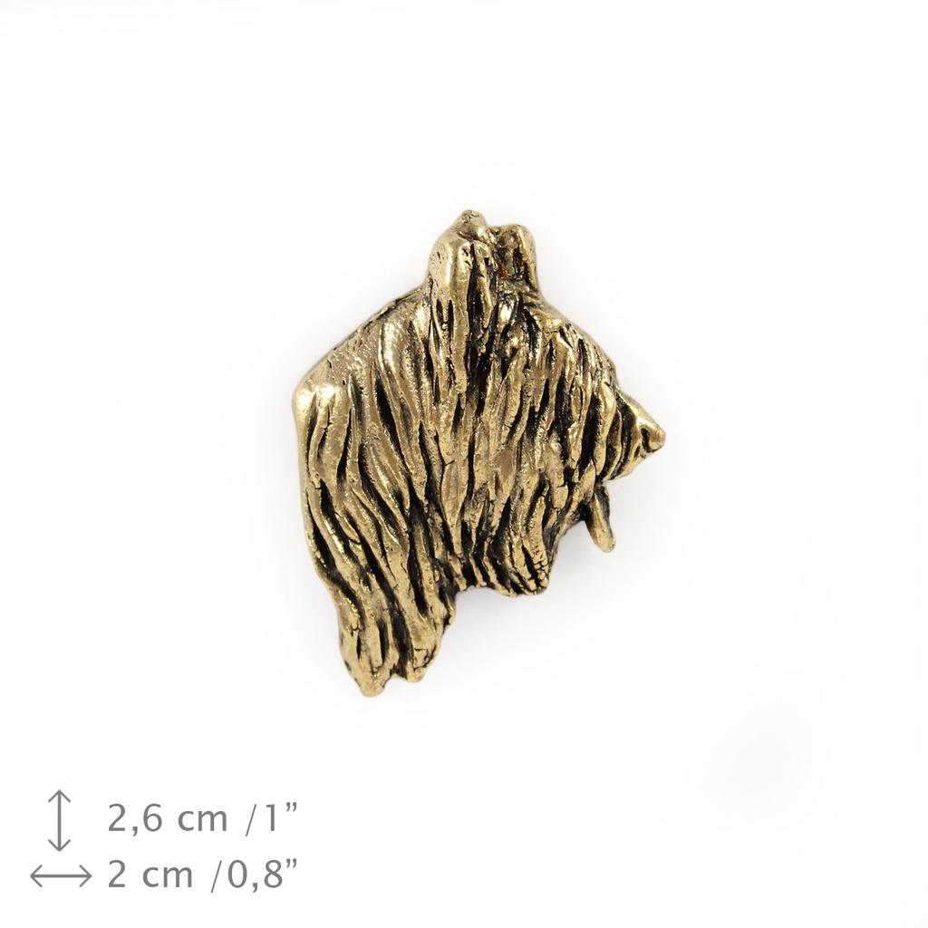 Briard, Berger De Brie - Dog Brooch In Decorative Box, Elegant Gold-plated Pin, Art-Dog Brand Jacket Pin