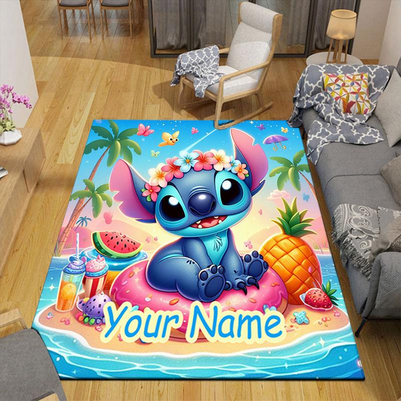 Custom 1Pc Stitch'S Magical Garden Adventure Rug Office Carpet Indoor Outdoor Entrance Doormat Nonslip Soft And Comfortable Living Room D916269