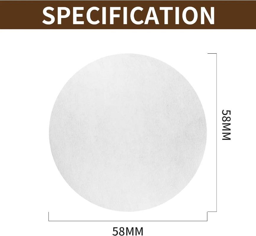 500 Pcs Coffee Paper Filter 58 Mm Unbleached Espresso Filter Puck Screen Portafilter Paper Compatible with Breville Barista, Mr