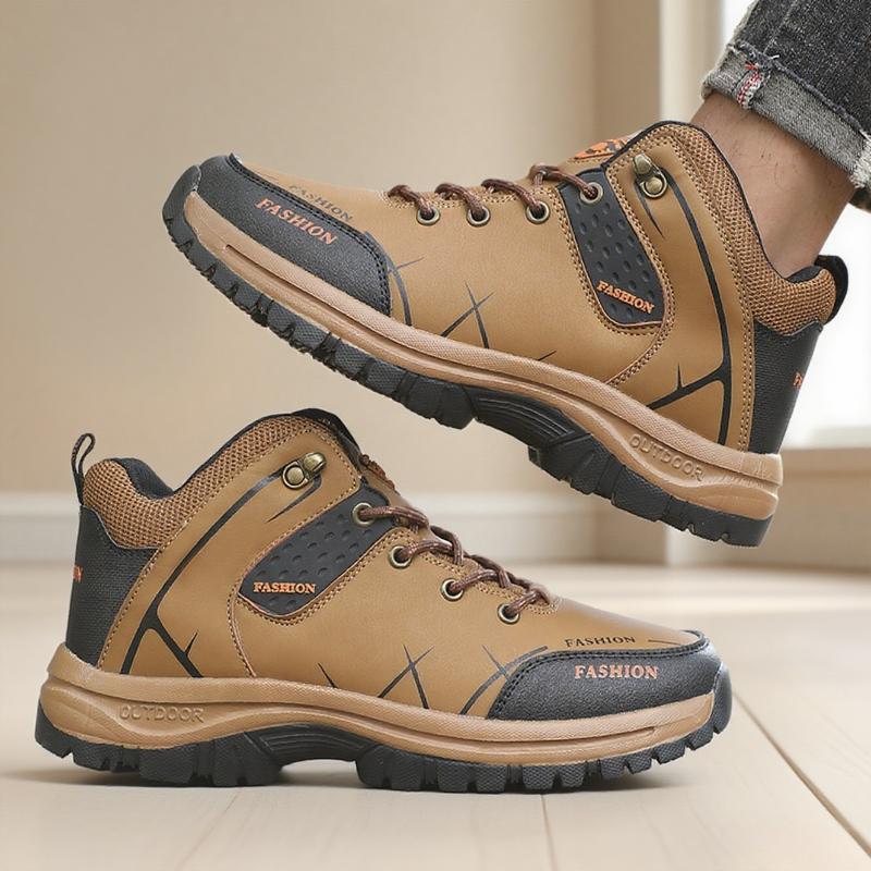 New PU Leather Men's Snake Breathable Casual Comfortable Walking Shoes Non Slip Outdoor Hiking Fashion Men's Shoes
