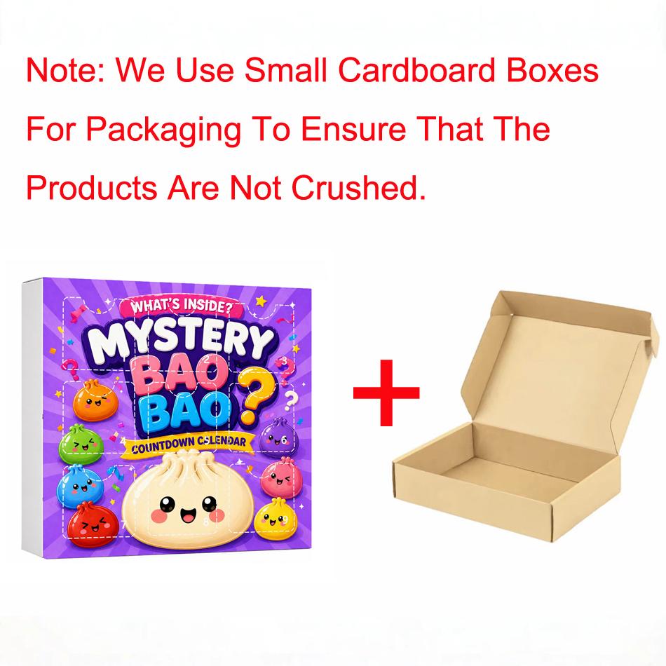 New 9 Day Boxed Mysterious Steamed Bun Fidget Squeeze Adults Stress Relief Toy 0.78Inx1.37In Countdown Calendar Blind Box