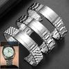 Curved End 18mm Stainless Steel Strap For Seiko No 5 SNKL43 SNKL45 SNKL47 SNK361 SNK355 SNK369 Watchband Watch Chain Accessories
