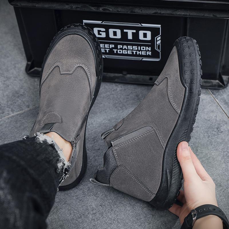 Men Casual Work Shoes Lazy Boots Hooded Sports Shoes Anti-skid Fashion Student Shoes Winter Men's Boots Free Shipping Snow Boot