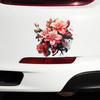 QT2191#15cm Bright Red Azalea Floral Waterproof Car Decorative Decal, Suitable for Cars, Laptops, Bumpers, Glass Window Sticker