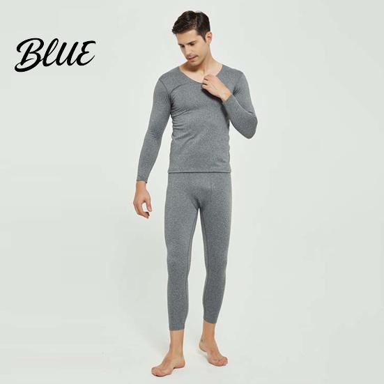 Winter Base Layer Long Sleeve Thermal Underwear Pcs/Set Men Set 2 V Neck Warm Thick