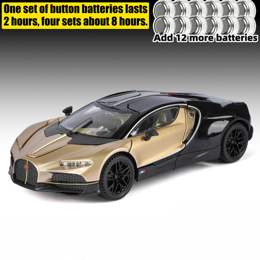 1:24 Tourbillon Supercar Toy Car Model Alloy Diecast Vehicle Miniature Sound & Light Pull Back Collection Gift Children Boy Kids