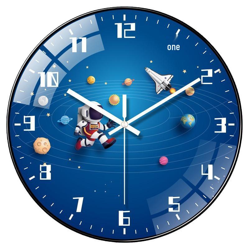 25cm Space Walk Retro Wall Clock - Creative Living Room Quartz Design