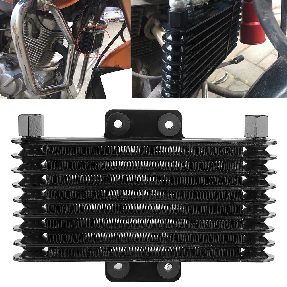 8 Row Black Engine Oil Cooler Cooling Radiator Universal for 125‑250CC Motorcycle Dirt Bike ATV