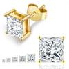 Prinzessinschliff Moissanit VVS S925 Silber Gelbgold 14 Karat Vergoldet Besteht Diamanttester GRA Zertifiziert 1 Karat Quadratischer Steckerohrring Herren
