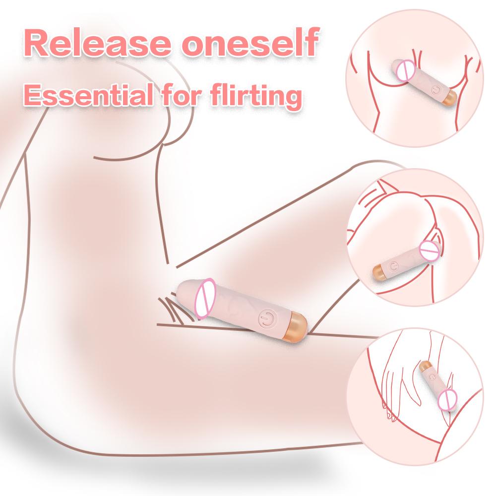 Simulation Penis 10-speed Mini Bullet Vibrator Clitoral Stimulator Vaginal Vibrator Massager Suitable for Female Sex Toys