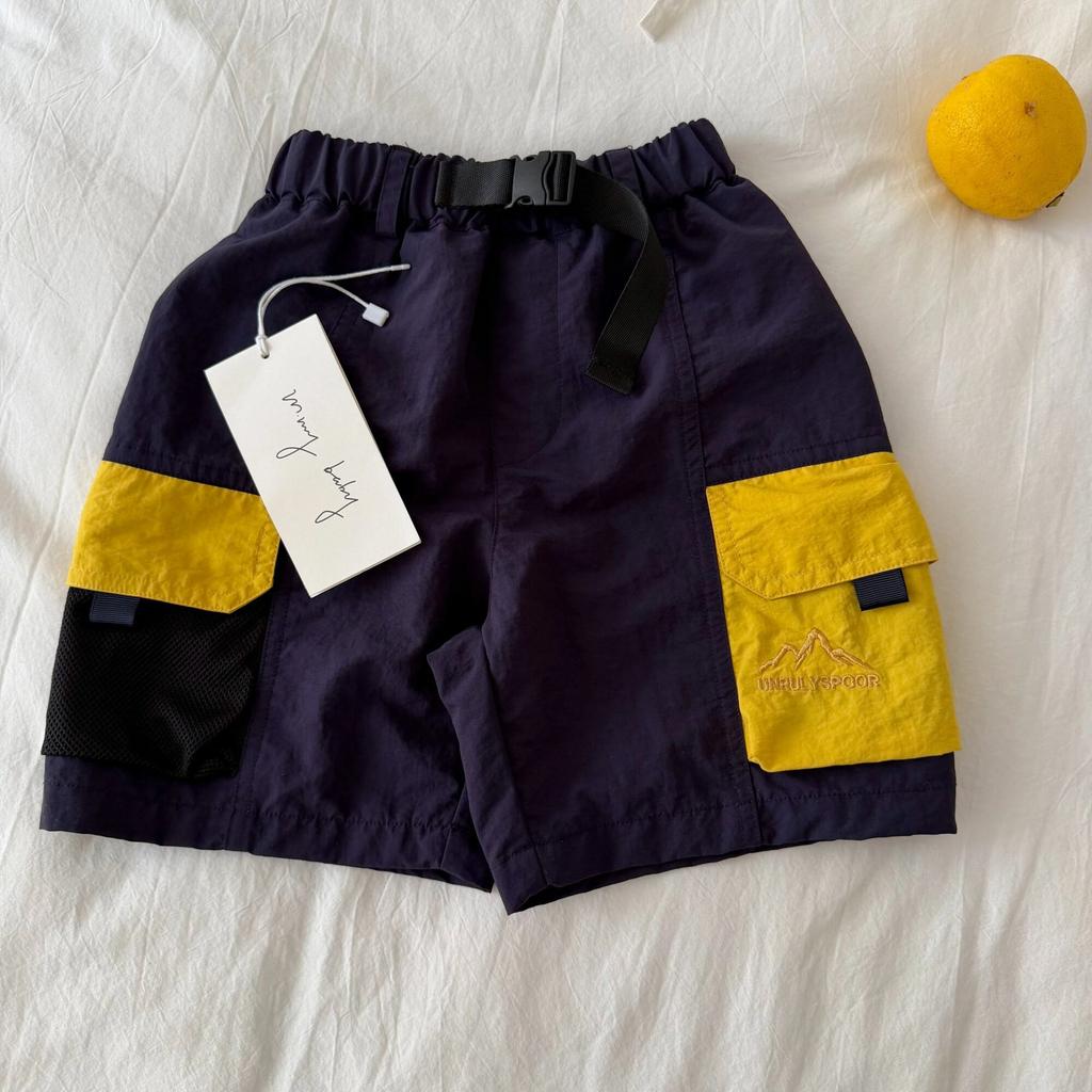 Boys Summer Colorful Cargo 5-Inch Athletic Shorts with Elastic Waist for Outdoor Play