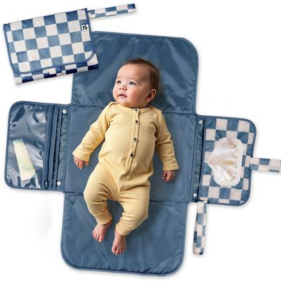 Tiny Twinkle Diaper Large Doubles As a Travel Bag with Storage for Small Diaper Changing and Baby Wipes Blue Pouch, Capacity, Mat, Items, Pad,