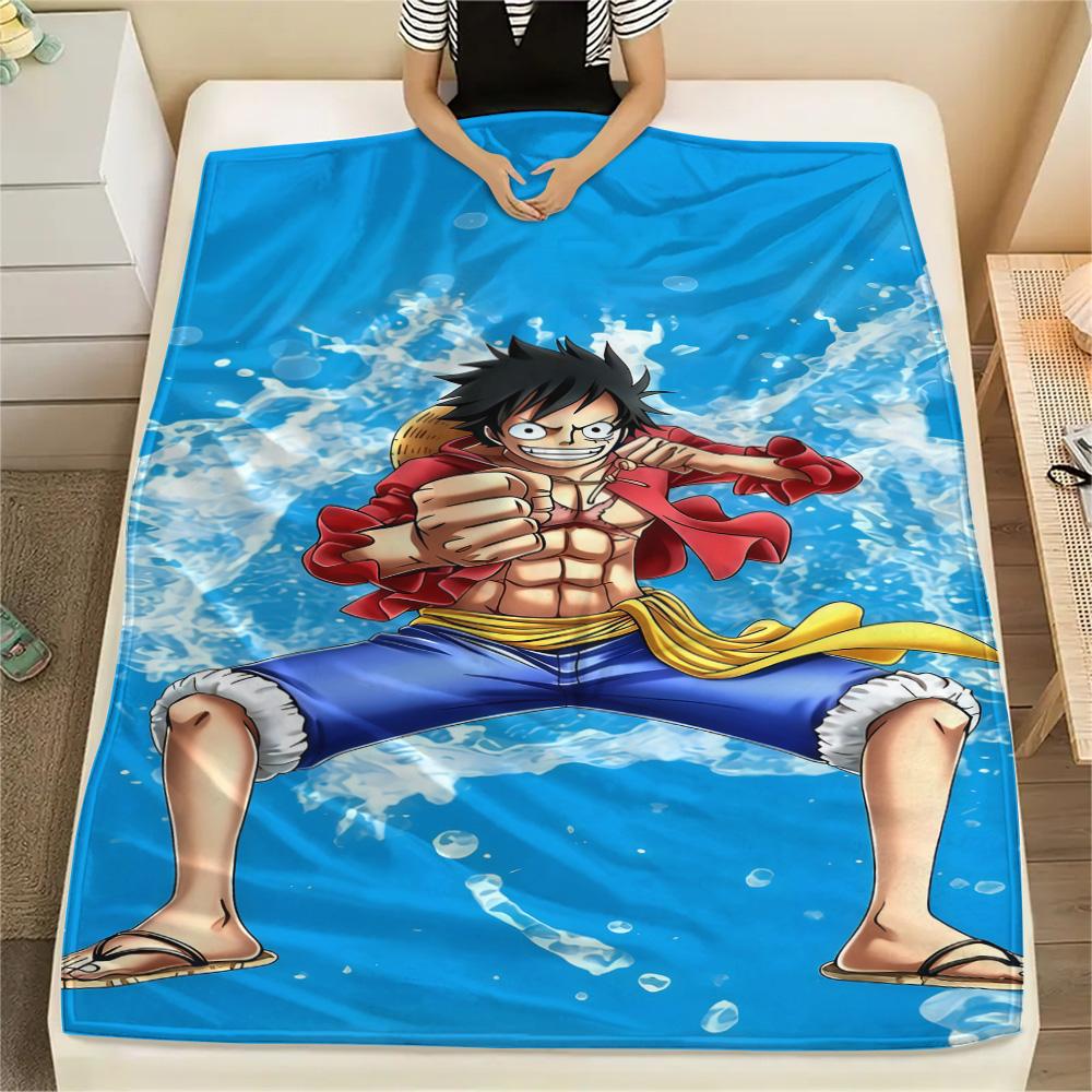 1PC Luffy D Patterned Flannel Blanket Suitable For All Seasons For Home Decor Warmth And Comfort Gifts Holiday Present