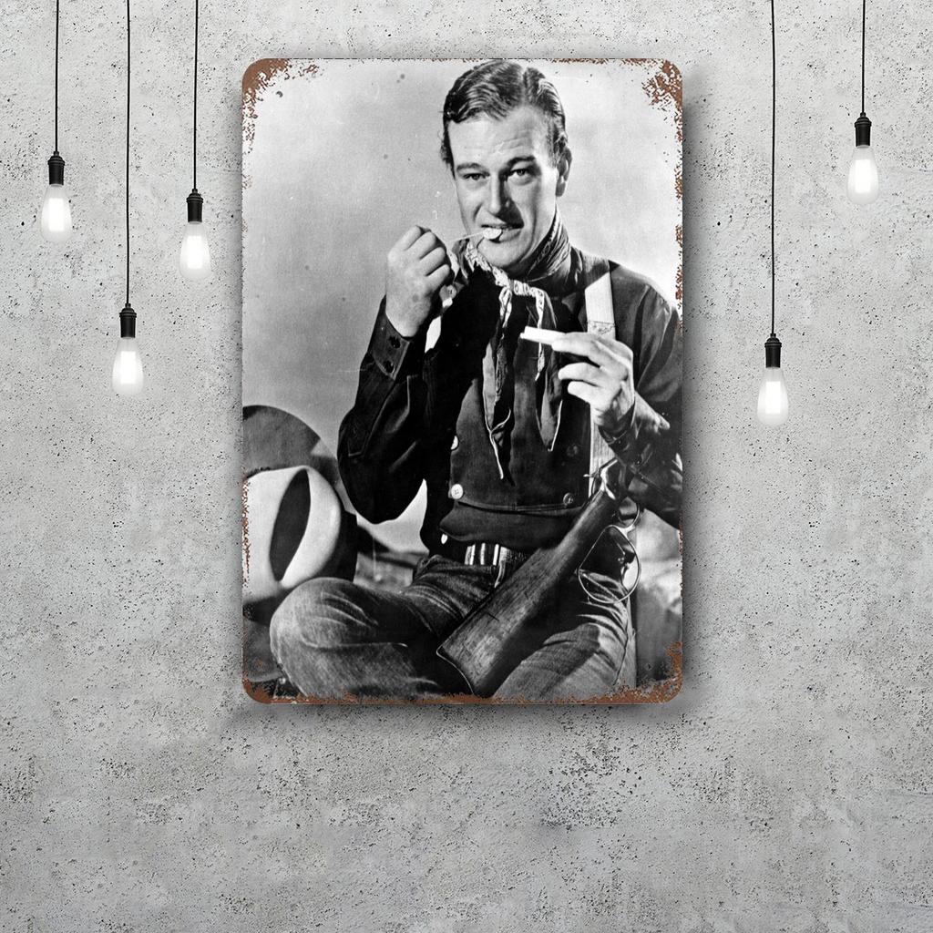 john wayne Classic Poster Rusty Metal Plaque Retro Decorative Plate Bar Man Cave Garage Club Metal Sign Wall Decoration