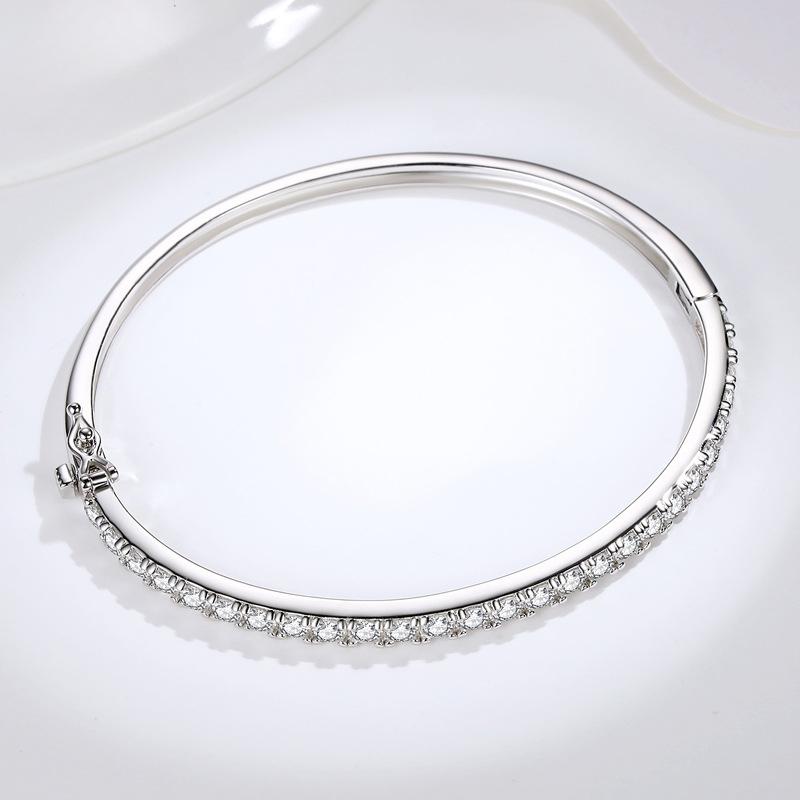 Classic Fashion Internet Celebrity S925 Silver Full Diamond Bracelet for Women Row of Diamond Silver Bracelet