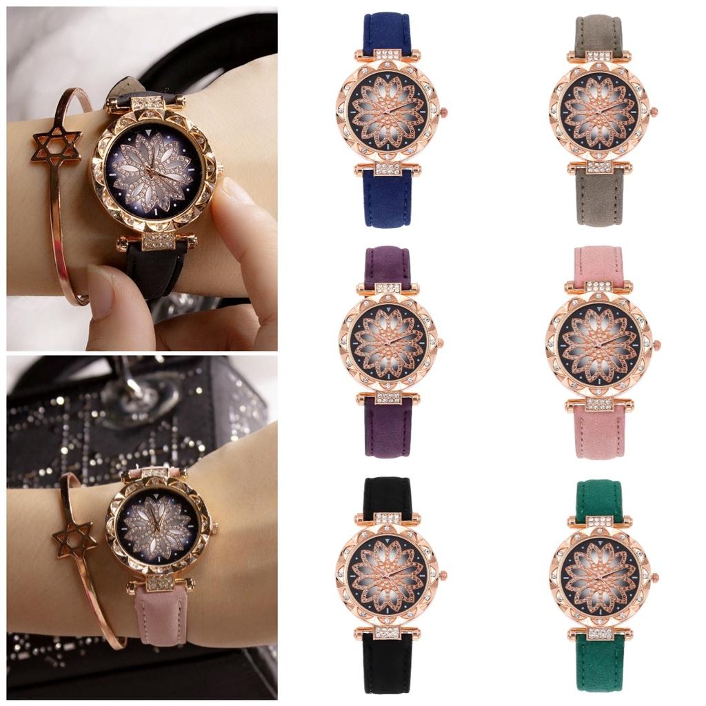 Women Leather Quartz Watch Classic Fashionable Wristwatch Accessory Gifts Girls