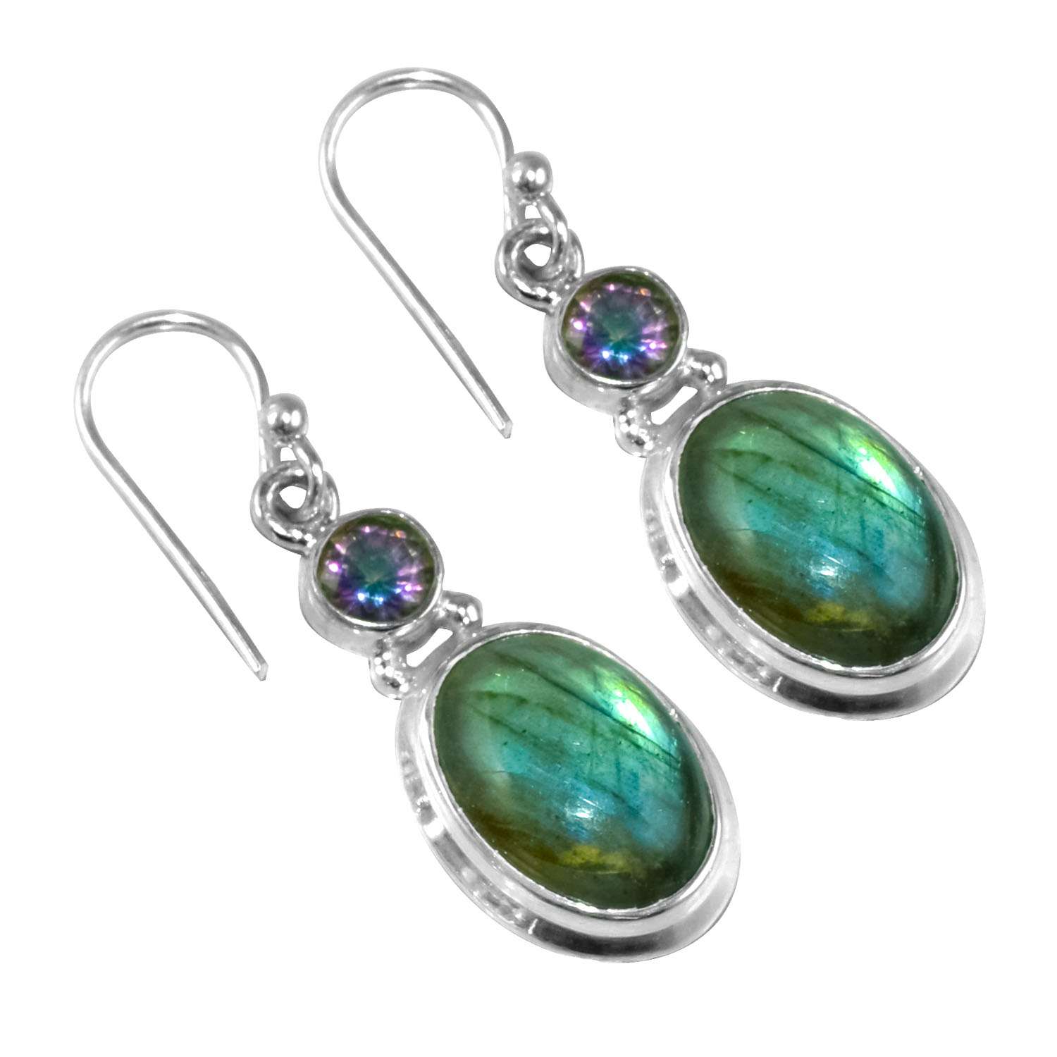 

Labradorite Gemstone Earrings Solid 925 Sterling Silver Handmade Earrings Jewelry Gift For Women And Girls E-1628