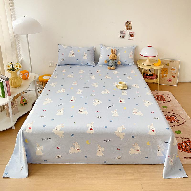 Skin-friendly Flat Bedsheet Cartoon Style Bed Linen Printed Bed Sheet Single/Double Flat Sheets sabana (Pillowcase Need Order)