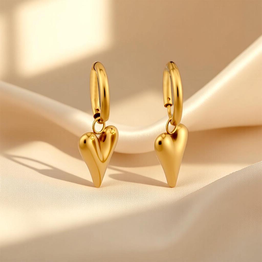 Minimalist DIY Coil Earring In Titanium Steel with Gold-Plated Interior