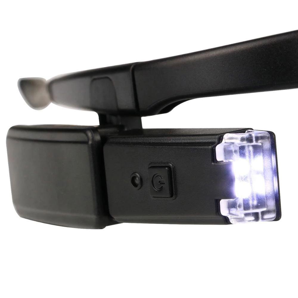 With LED Reading Glasses Magnifier USB Rechargeable Illuminated Magnifier  For Reading Reparing