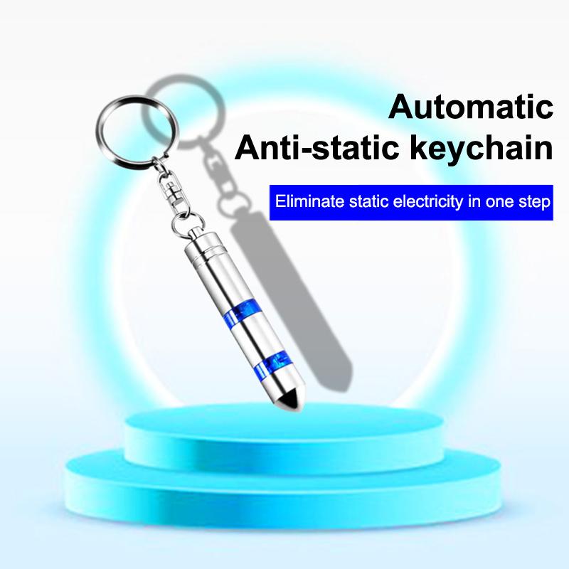 Portable Car Anti-Static Keychain Static Rod Electrostatic Discharger Antistatic Rod Keyring Car Supplies Car Accessories