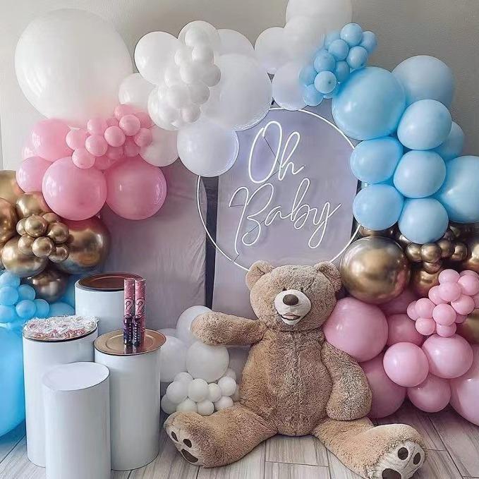 Birthday Balloon Arch Opening Decoration Package Set Combination Macaron Blue Pink Party Balloon
