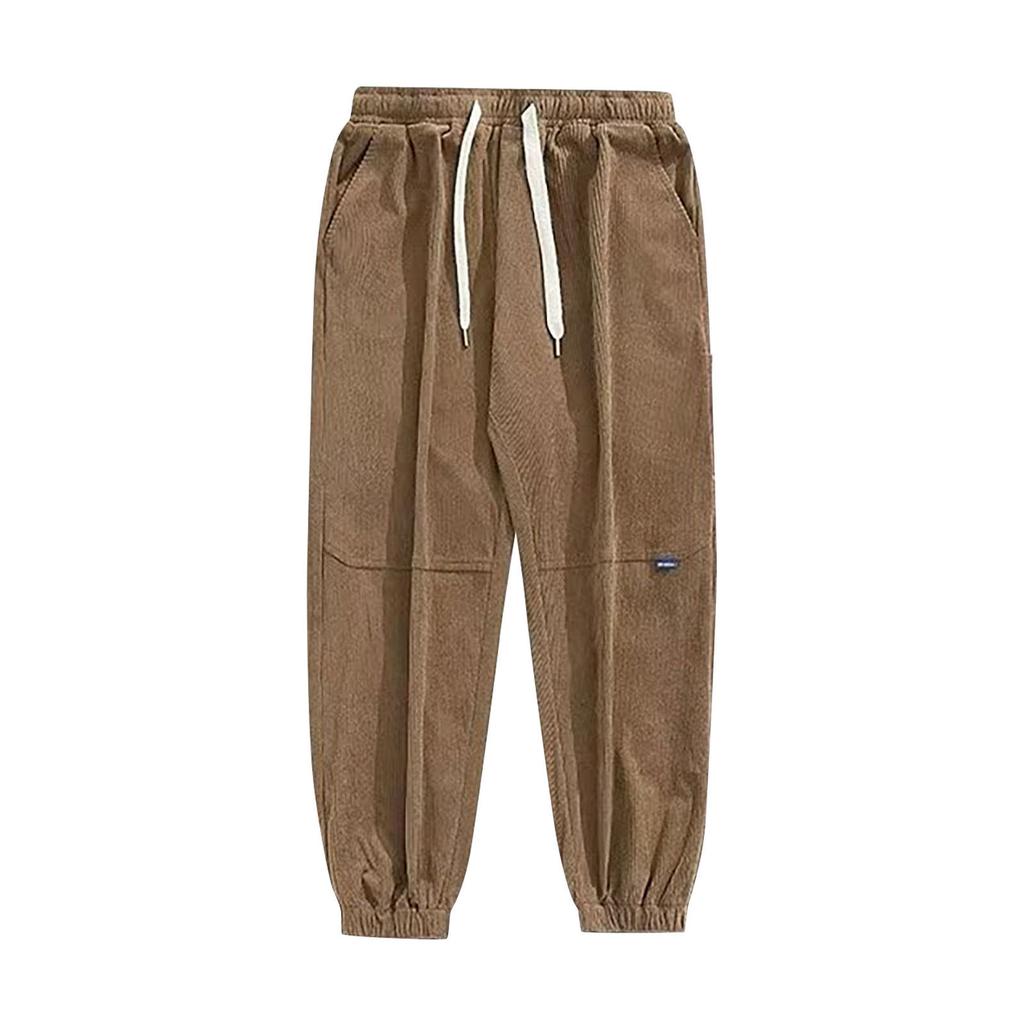 Pantalones deportivos de pierna ancha con cordón para hombre