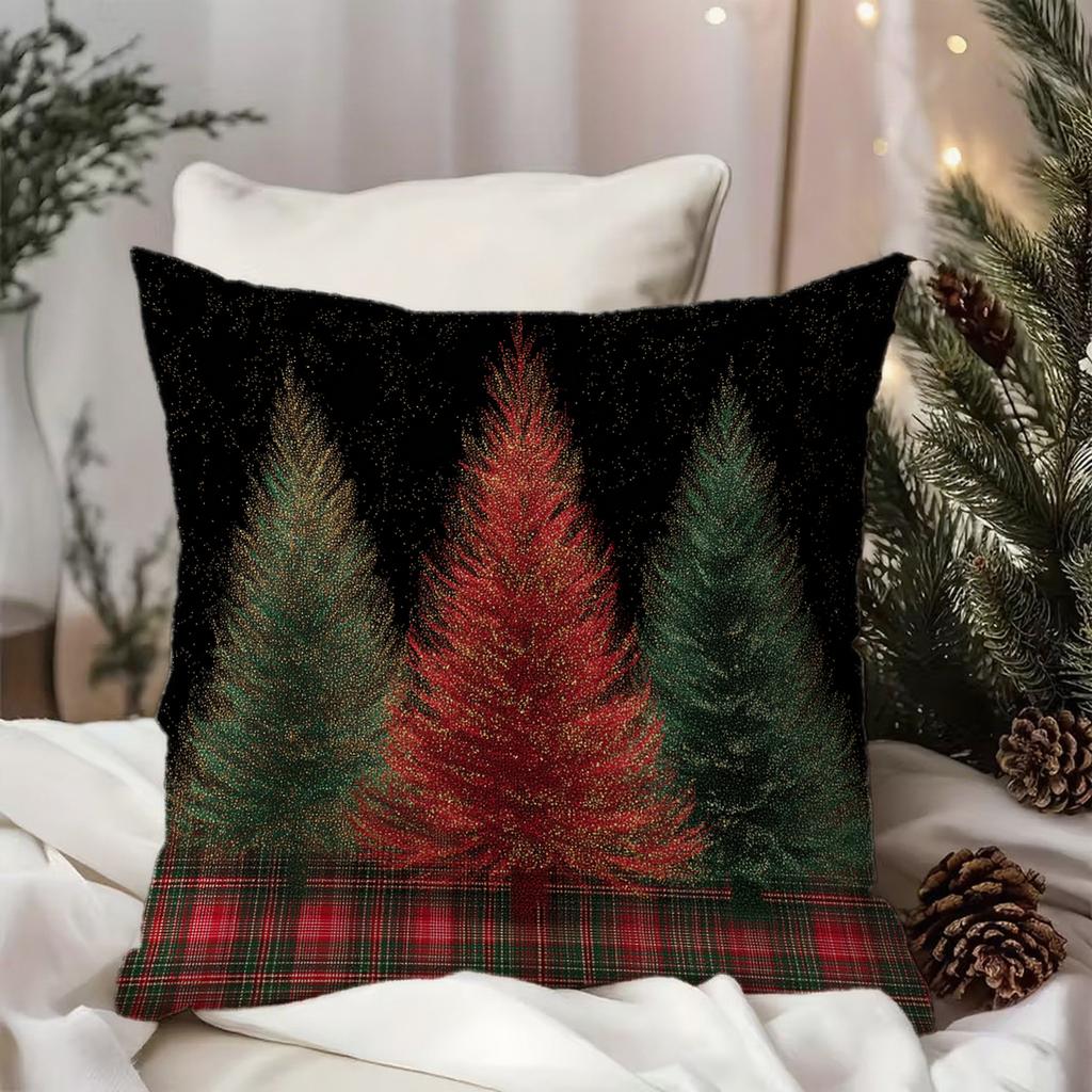 Christmas Tree Patterned PillowcaseSuitable for Sofa Car Bedroom Decorative Cushion Cover Pillow Cover