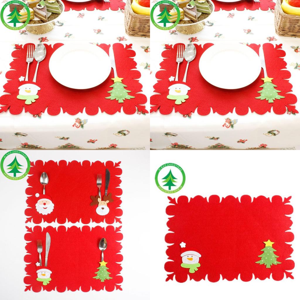Luxurious Christmas Santa Place Mat Table Runner Mat Crafted For Holiday Cheer