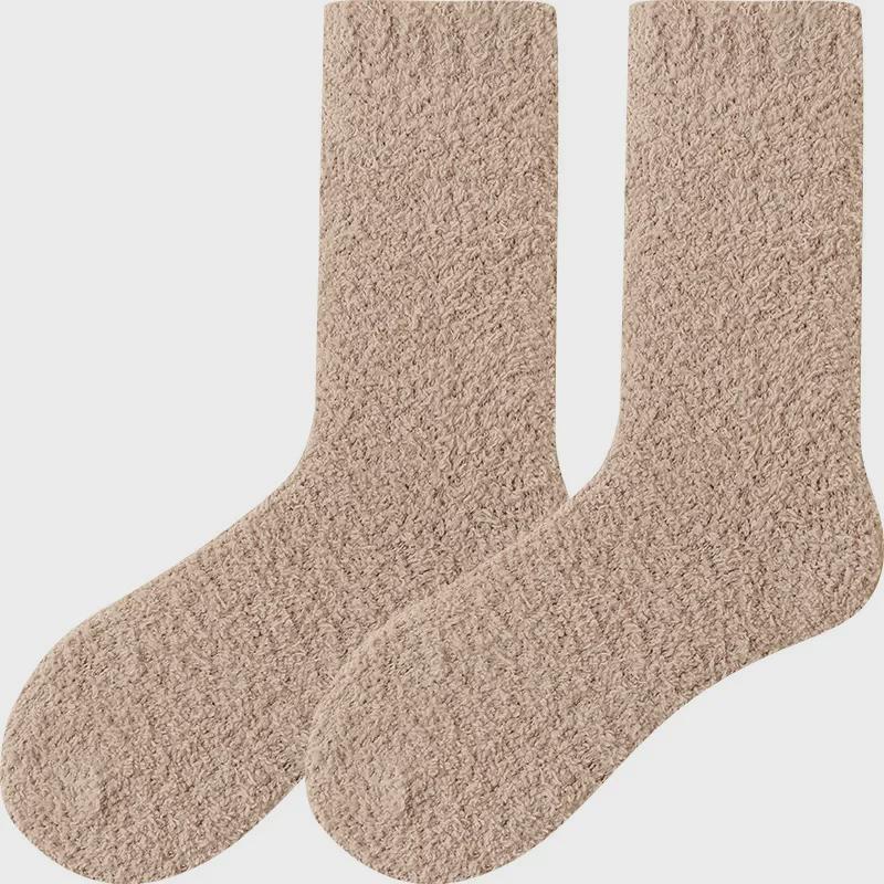 Women's Winter Cozy Plush Mid-Tube Socks - Thick, No-Shed, and Perfect for Home or Sleep