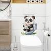 Cute Cartoon Panda Toilet Stickers, Self-Adhesive Wall Decals for Bathroom Bedroom Decoration