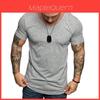 Mote Menn Casual Passform Kort Erme Slank Muskel Kroppsbygging T-skjorte Topper For Maksimal Komfort