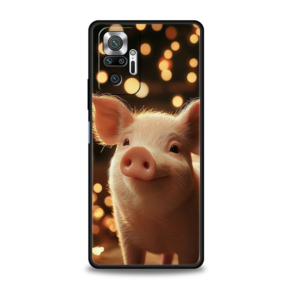 Funda Protectora de Cerdo Bonito para Teléfono para Redmi 14C 10C Note 15 14 13 12 10 11 K40 Pro Plus 5G Carcasa Suave de TPU Antigolpes Fundas Capas Bolsas