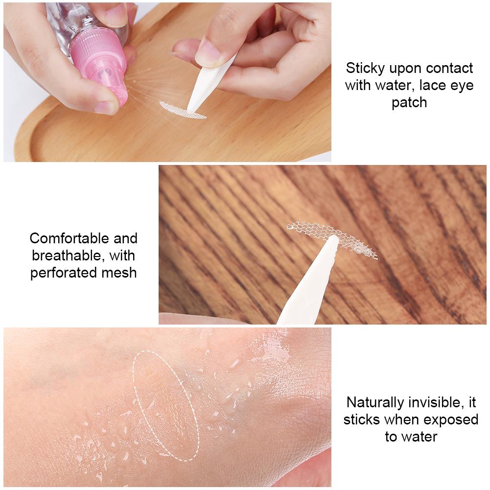 240 szt. Podwójna taśma do powiek naklejka koronka naturalna przezroczysta beżowa samoprzylepna naturalny makijaż oczu makijaż z narzędziem