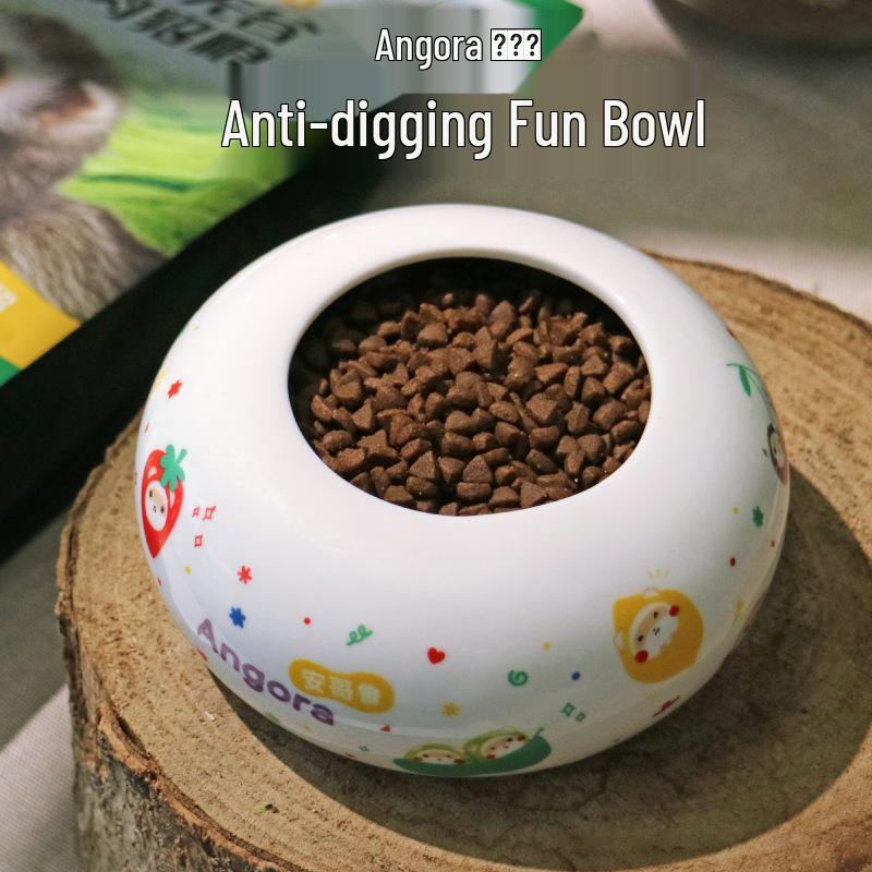 

Quirky Anti-tip Ceramic Food Bowl for Ferrets - White No