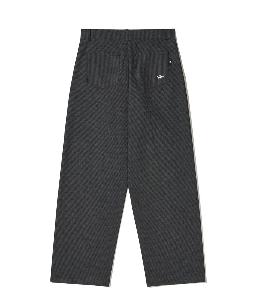 FIELDMANUAL Striped Wide Denim Pants Black