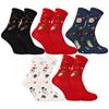 Merry Christmas Men's Christmas Socks Set of 5 Pack 40-44