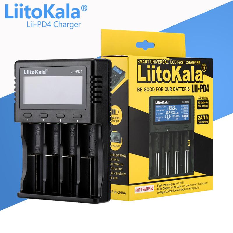 

LiitoKala Lii-PD4 4-Slot Battery Charger for 18650, 26650, 21700, AA, AAA US Plug