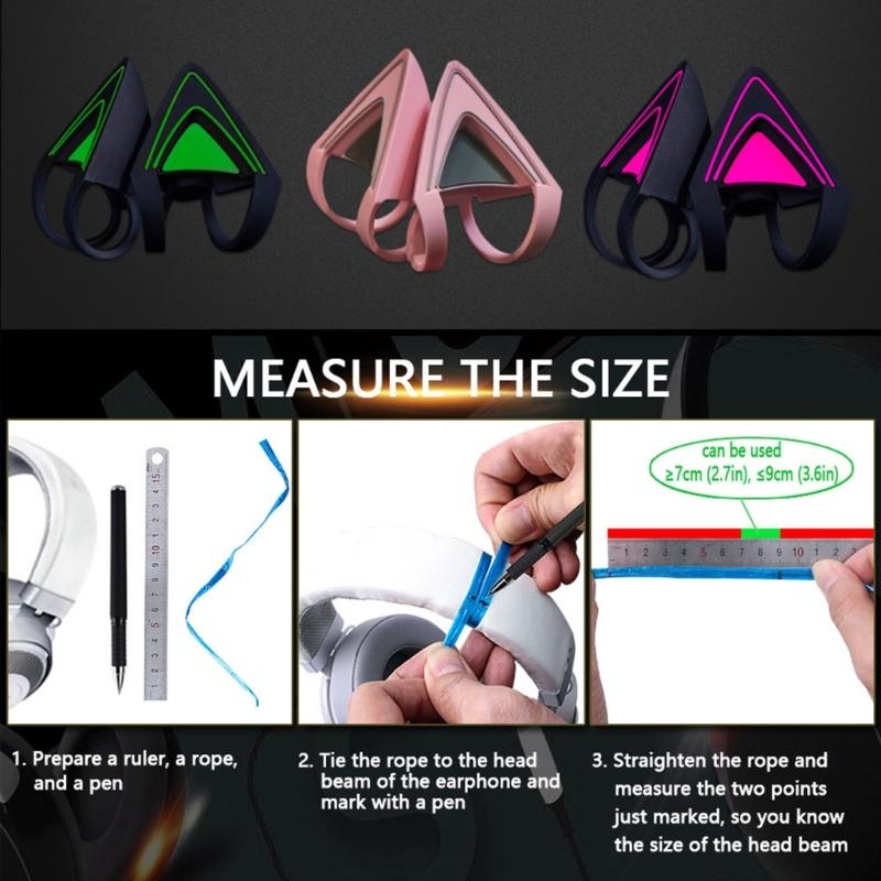 Silicone Cat Kitty Ears Lovely Attachable Accessory for Kraken V2 special/Kraken 2019/ Kraken TE /7.1 V2 Headphone