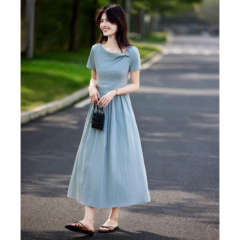 French Elegant High-Waist A-Line Midi Dress