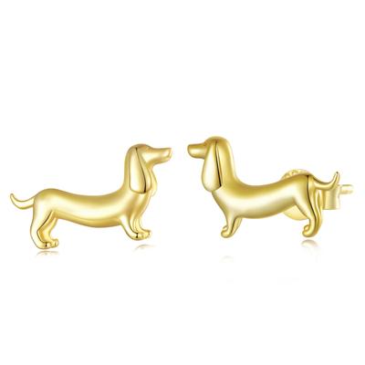 Dachshund Dachshunds Dogs Stud Earrings Gold-plated Silver